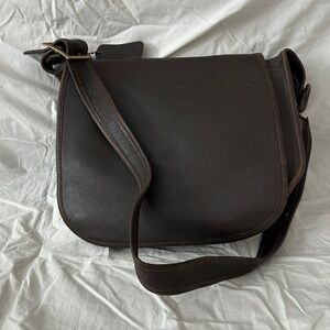 Coach Dark Brown Leather Shoulder Bag
